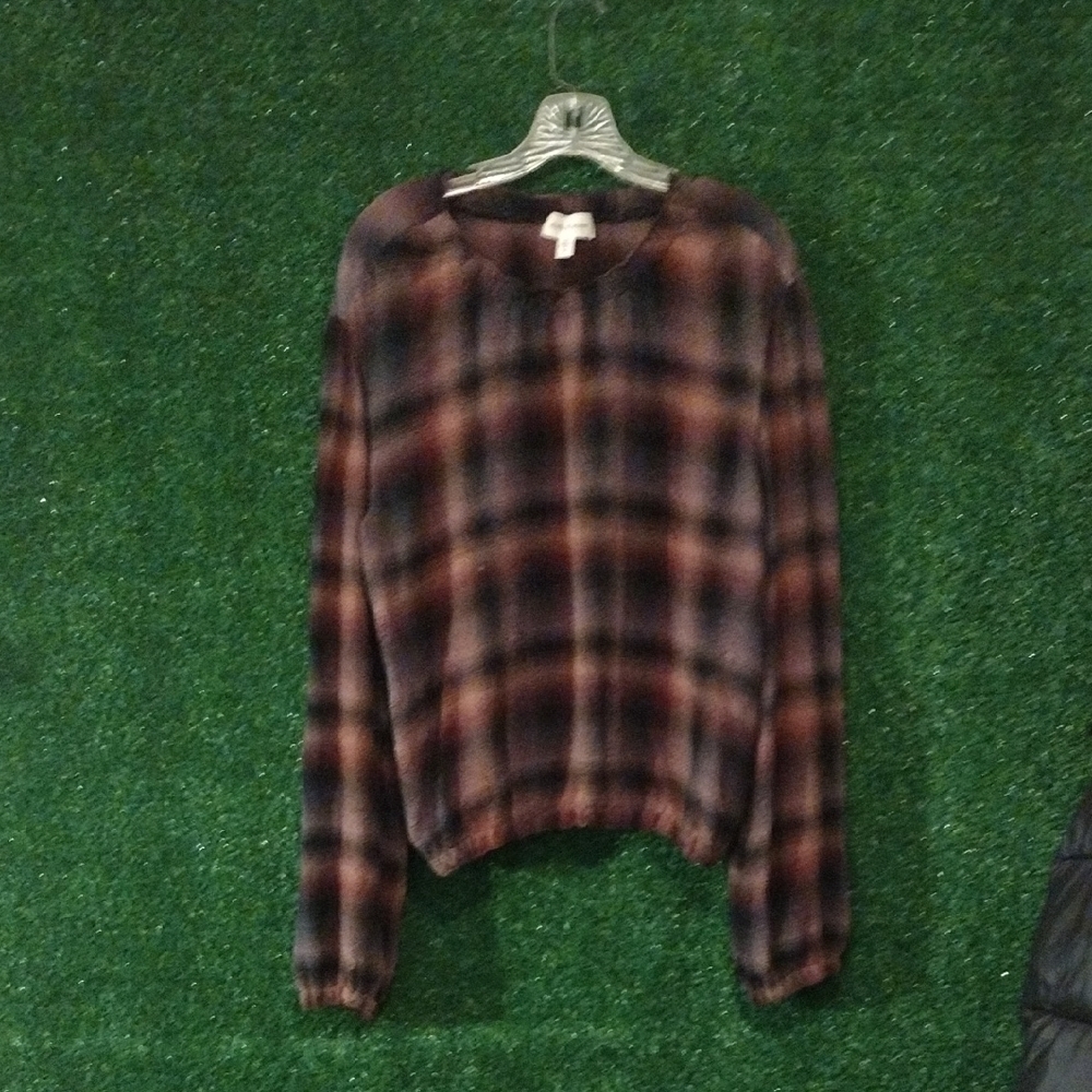 Cloth & Stone Black and Red Plaid Blouse - Picture 4 of 6